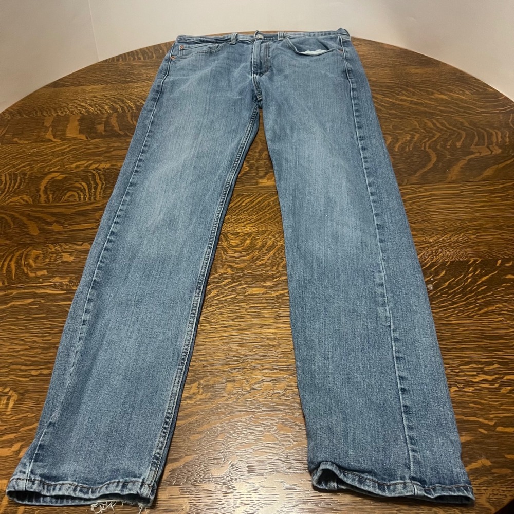 Levi's 505 Regular Fit Jeans Mens 34x34 Blue Denim Straight Leg Stretch